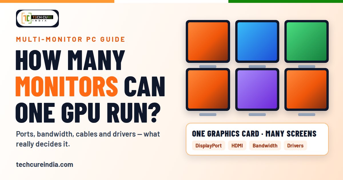 Multi-monitor PC guide by TechCure India: how many monitors can one GPU run