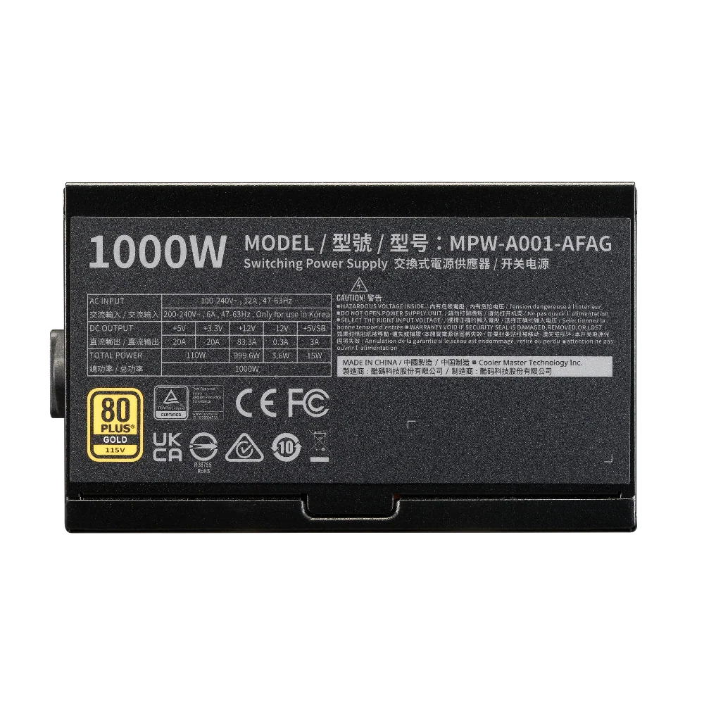 COOLER MASTER Elite 1000W 80+ Gold ATX 3.1 Fully Modular Power Supply ( 1000W ) – TechCure India