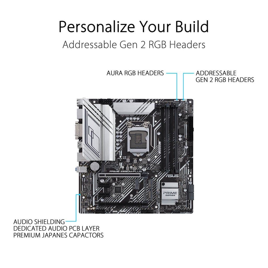 ASUS Prime Z590M Plus DDR4 Intel Motherboard - 2