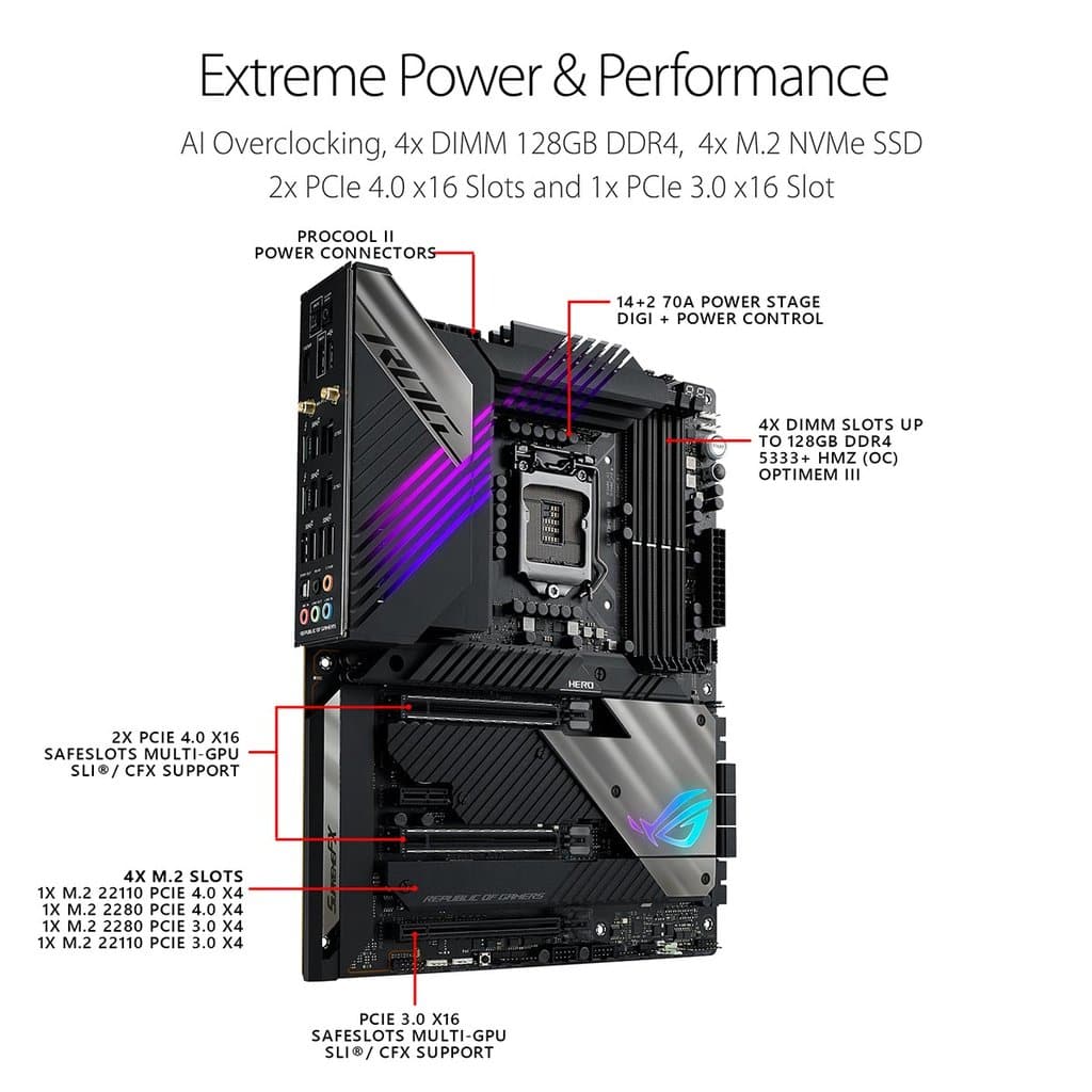 ASUS Z590 Maximus XIII Hero Wifi DDR4 Intel Motherboard - 3