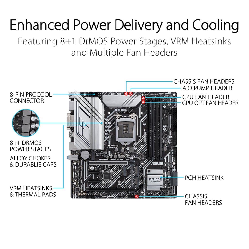 ASUS Prime Z590M Plus DDR4 Intel Motherboard - 3