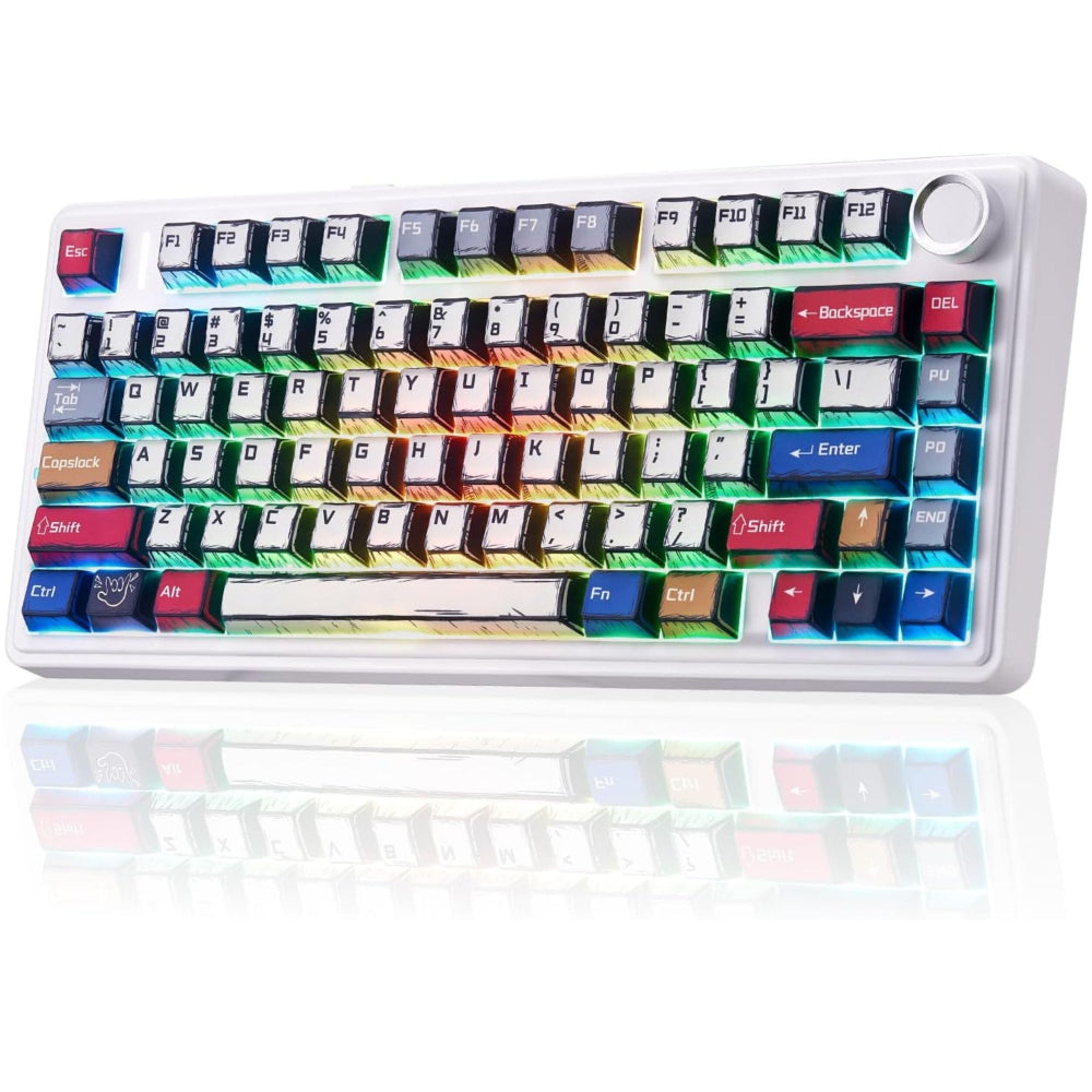 AULA F75 75% RGB Tri Mode Wireless Mechanical Gaming Keyboard ( Comic Keycap-Reaper Switch ) – TechCure India