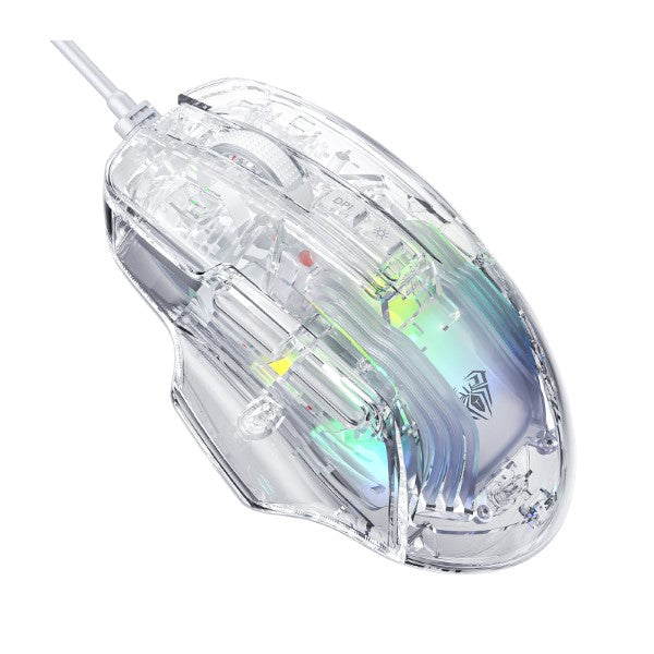 AULA S80 Transparent RGB Optical Gaming Mouse – TechCure India