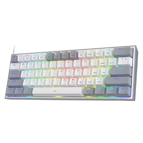 Redragon K617 Fizz- 60% WIRED MECHANICAL KEYBOARD WHITE AND GREY (RED SWITCHES) – TechCure India
