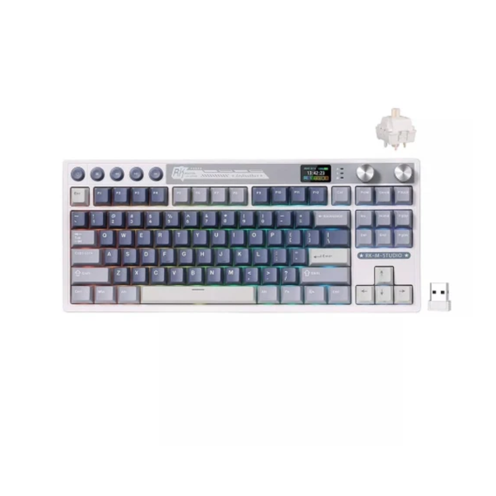 ROYAL KLUDGE RK M87 75% RGB Wireless Mechanical Gaming Keyboard ( Ocean Blue ) ( Cream Switch ) – TechCure India