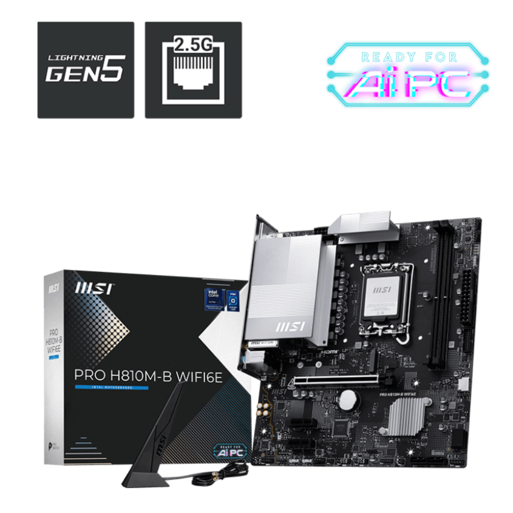 MSI Pro H810M-B Wifi6e DDR5 Intel Motherboard