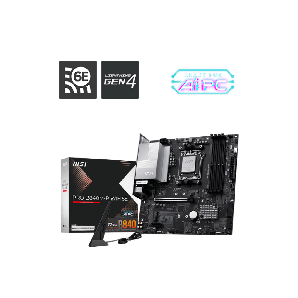 MSI Pro B840M-P Wifi6e DDR5 AMD Motherboard – TechCure India