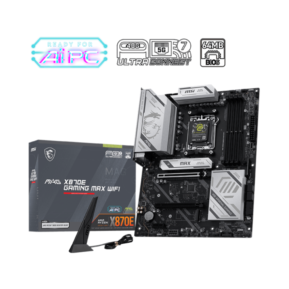 MSI MAG X870E Gaming Max Wifi7 DDR5 AMD Motherboard – TechCure India