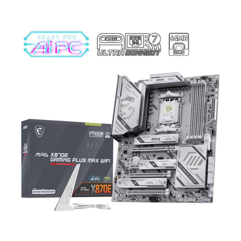 MSI MAG X870E Gaming Plus Max WIfi7 DDR5 AMD Motherboard – TechCure India