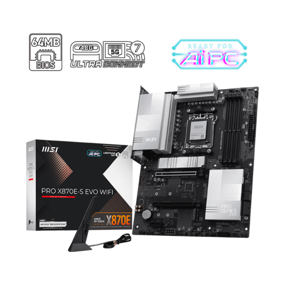 MSI Pro X870E-S Evo Wifi7 DDR5 AMD Motherboard – TechCure India