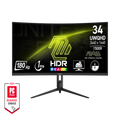 MSI MAG 342CQR E2 34 Inch 2K QHD 180Hz VA Panel 119% SRGB 1MS AMD Freesync Curved Gaming Monitor