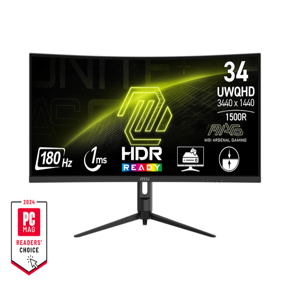 MSI MAG 342CQR E2 34 Inch 2K QHD 180Hz VA Panel 119% SRGB 1MS AMD Freesync Curved Gaming Monitor