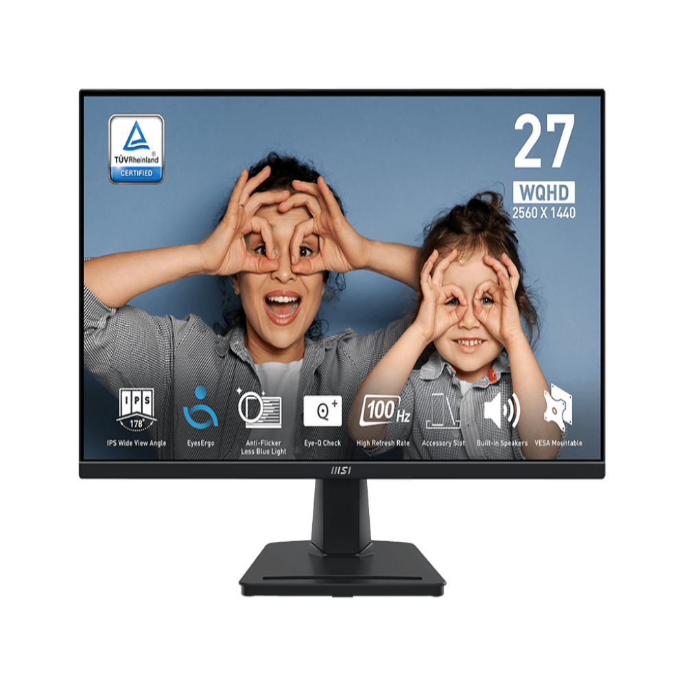 MSI PRO MP275Q 27 Inch WQHD 100Hz IPS Panel 100% SRGB 1MS Adaptive Sync Business Monitor – TechCure India