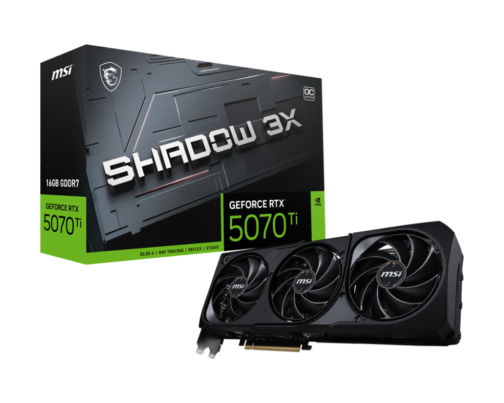 MSI RTX 5070 TI SHADOW 3X OC 16GB GDDR7 GRAPHICS CARD – TechCure India