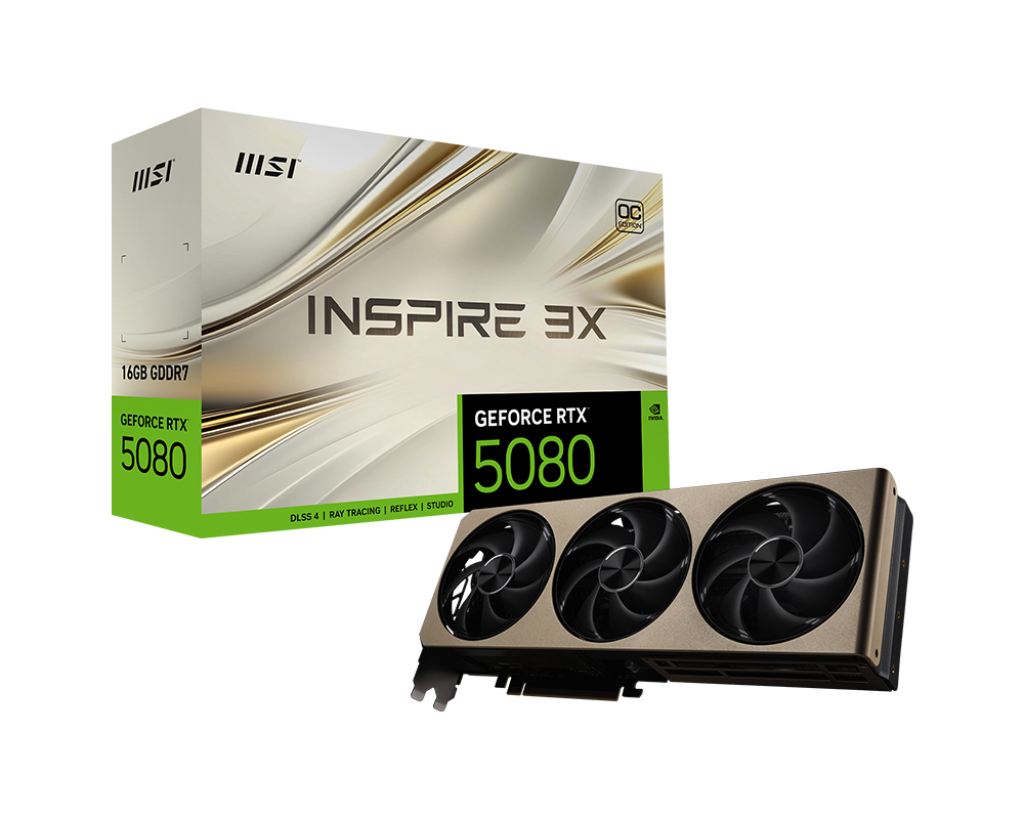MSI RTX 5080 INSPIRE 3X OC 16GB GDDR7 GRAPHICS CARD – TechCure India
