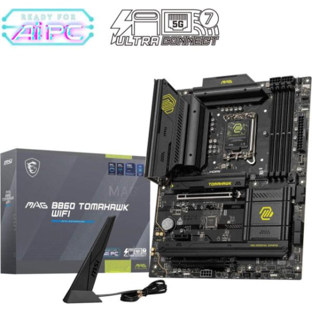 MSI MAG B860 Tomahawk Wifi DDR5 Intel Motherboards (Black) – TechCure India