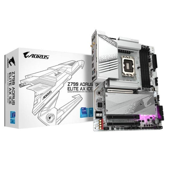 Gigabyte Z790 Aorus Elite AX Ice LGA 1700 Intel 13th Gen DDR5 Motherboard Supports Intel 12th, 13th & 14th Gen Processors – TechCure India
