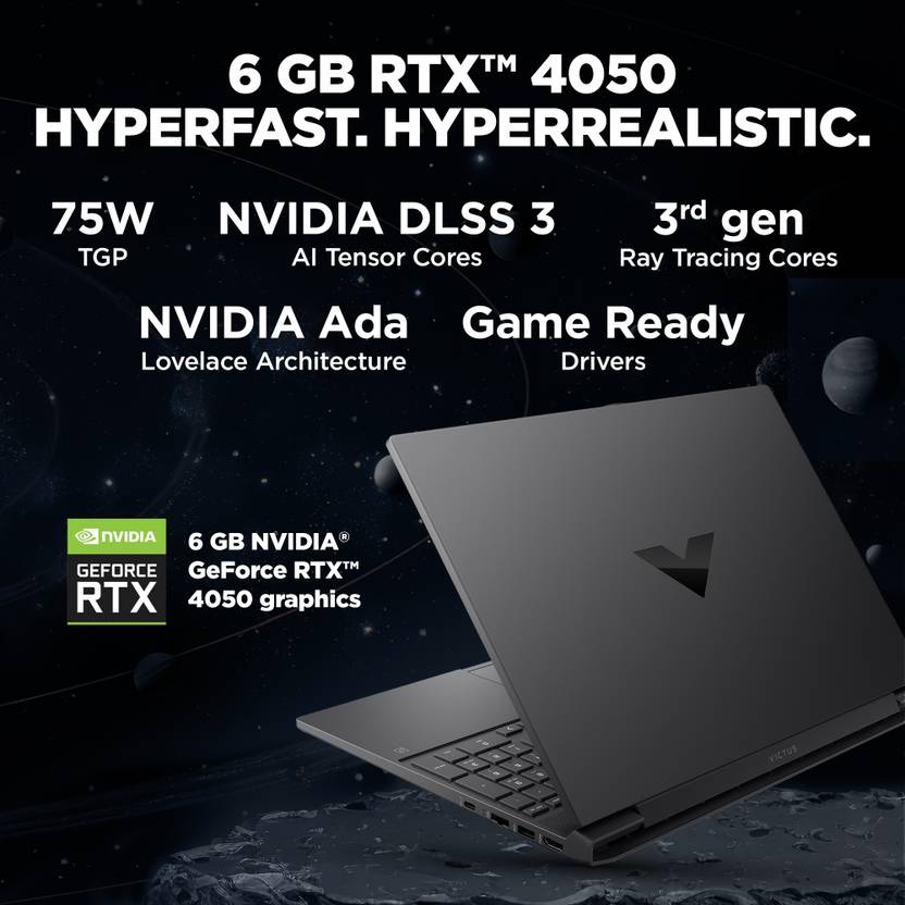 HP VICTUS INTEL CORE I5 13TH GEN 13420H - (16 GB/512 GB SSD/WINDOWS 11 HOME/6 GB GRAPHICS/NVIDIA GEFORCE RTX 4050/144 HZ) 15-FA2381TX GAMING LAPTOP – TechCure India