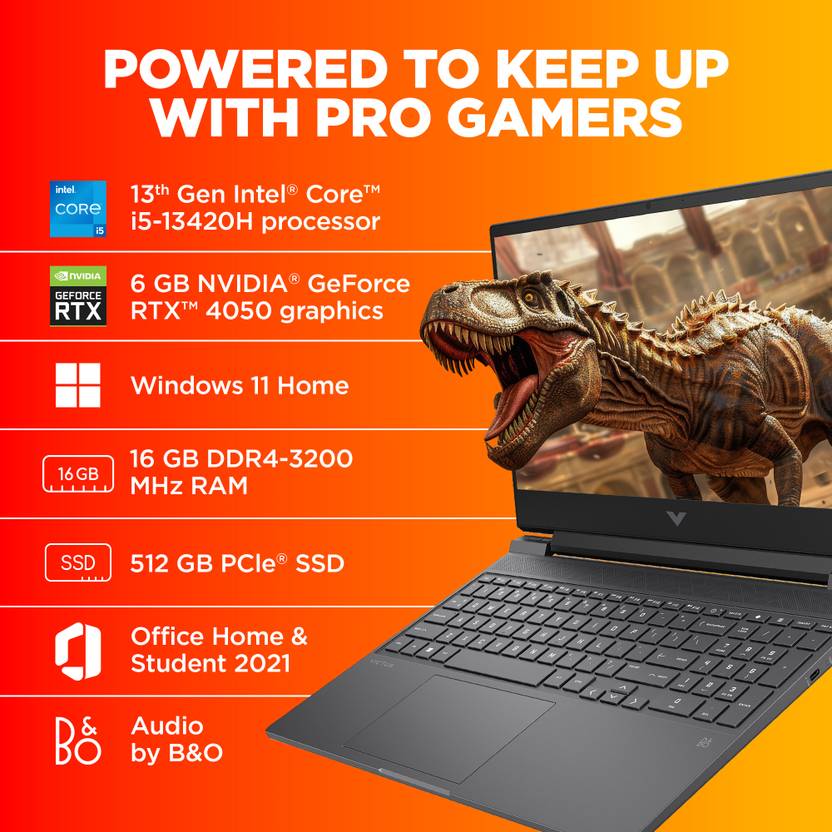 HP VICTUS INTEL CORE I5 13TH GEN 13420H - (16 GB/512 GB SSD/WINDOWS 11 HOME/6 GB GRAPHICS/NVIDIA GEFORCE RTX 4050/144 HZ) 15-FA2381TX GAMING LAPTOP – TechCure India