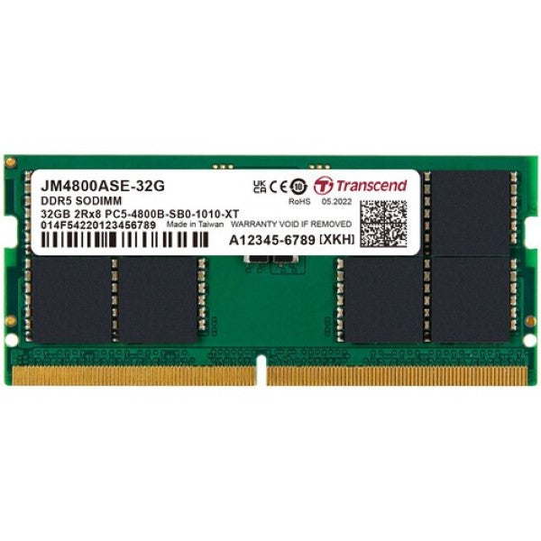 Transcend JetRam 32GB (1 x 32GB) DDR5 4800MHz CL40 SO-DIMM Laptop RAM – TechCure India