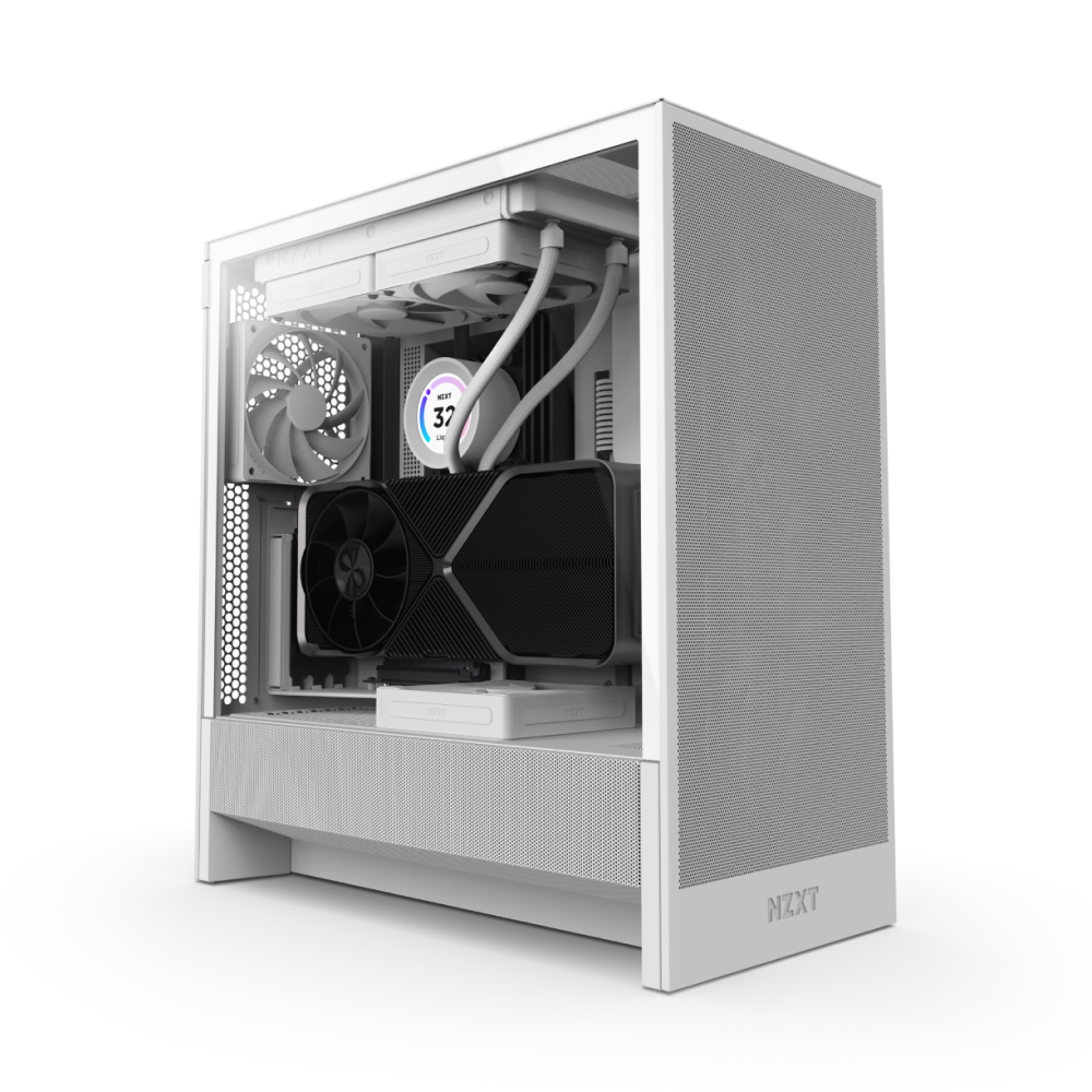 NZXT H5 FLOW COMPACT MID TOWER ATX CABINET WHITE (CC-H52FW-01) – TechCure India