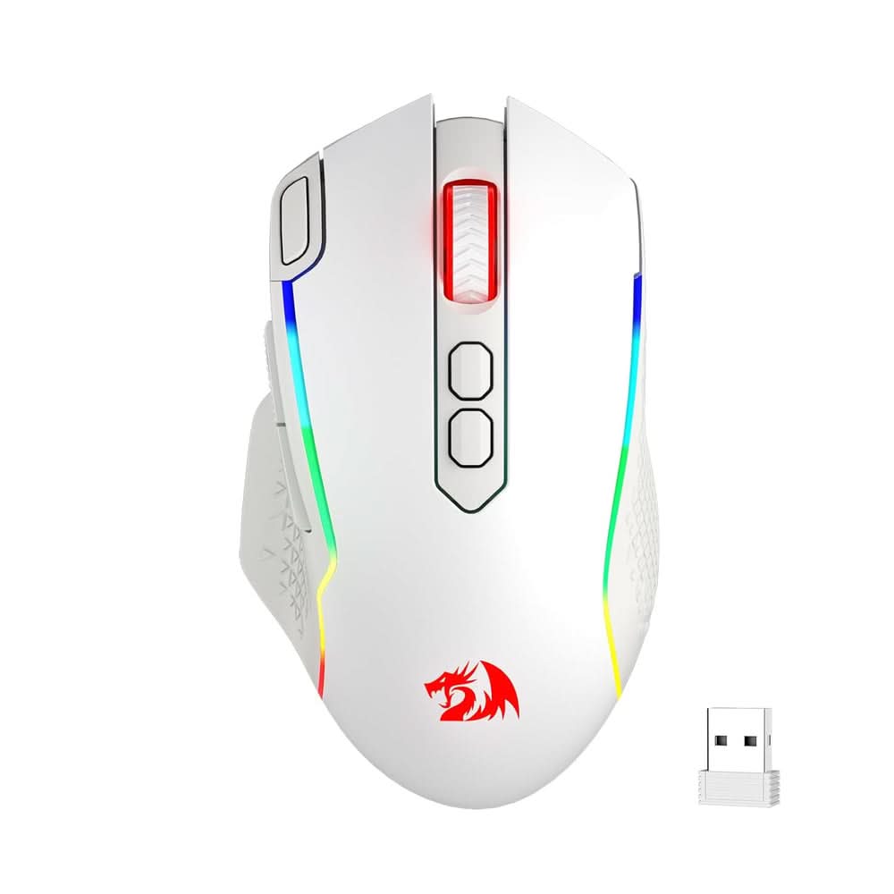 REDRAGON M810 TAIPAN PRO (WIRED/WIRELESS) WHITE GAMING RGB MOUSE WHITE – TechCure India