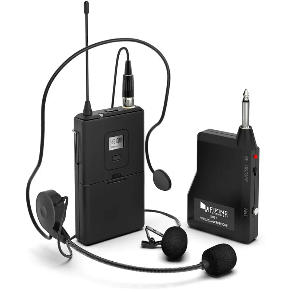 FIFINE K037B Lavalier Lapel Wireless Microphone With Headset – TechCure India