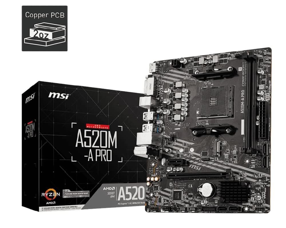 MSI PRO A520M-A AMD AM4 MOTHERBOARD – TechCure India