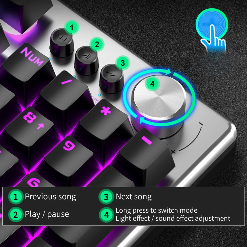 AULA F2028 Full Size RGB Wired Membrane Gaming Keyboard ( Black / Grey ) ( Membrane Switch ) (‎F2028) - 3