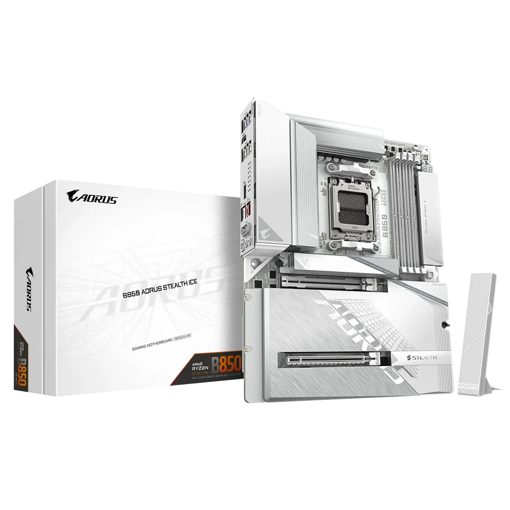 GIGABYTE B850 Aorus Stealth ICE Wifi7 DDR5 AMD Motherboard – TechCure India