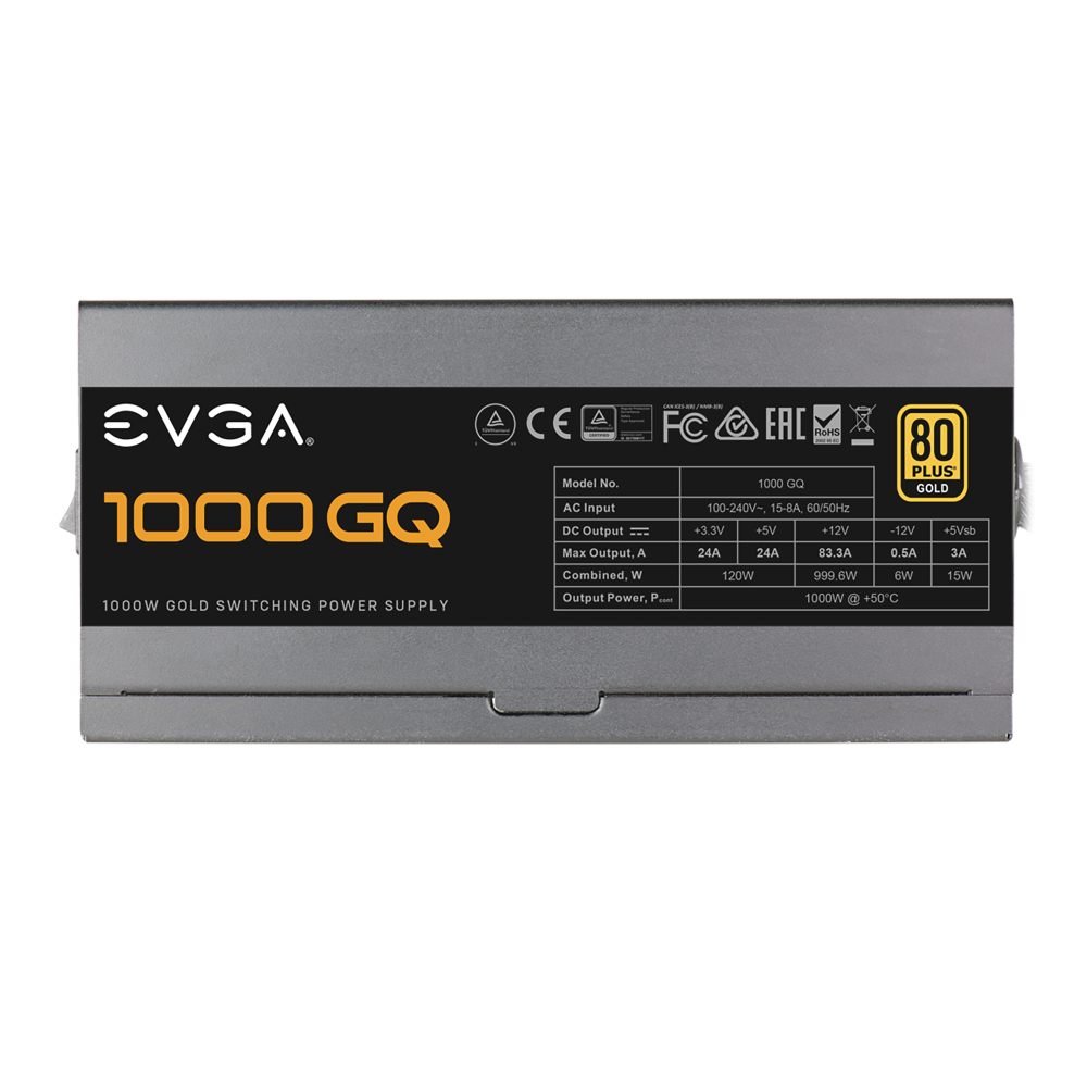 EVGA 1000GQ 1000W 80+ Gold ATX 2.0 Semi Modular Power Supply ( 1000W ) – TechCure India