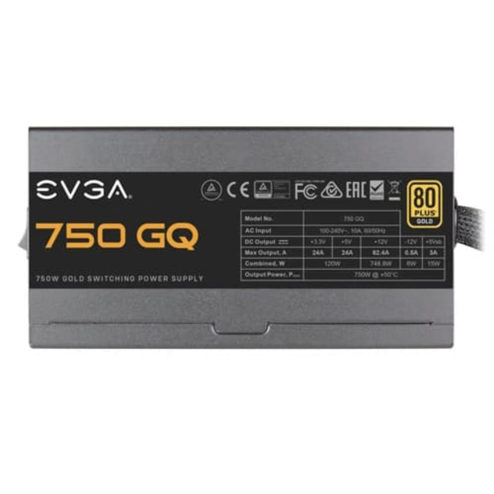 EVGA 750 GQ 750W 80+ Gold Semi Modular ATX 3.1 Power Supply - 3