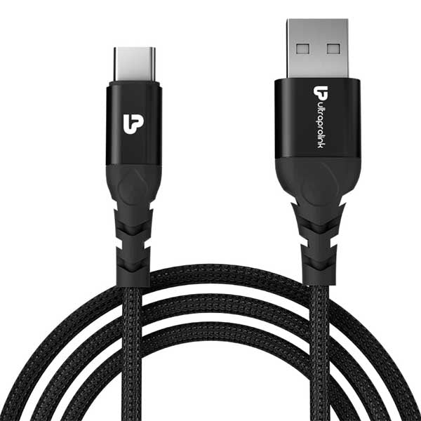 ULTRAPROLINK Zoom 3A-15W USB-A to C Fast charging Cable (UL1067BLK-0200) – TechCure India