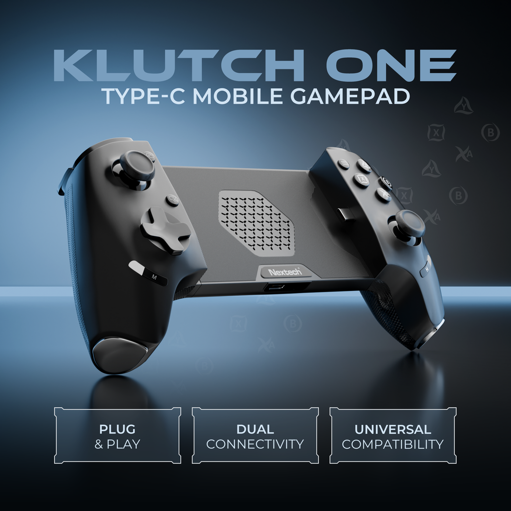 KLUTCH ONE GAMEPAD WITH IPHONE/ANDROID, XBOX, HID & KEYMAP MODES | WIRED & BLUETOOTH CONNECTIVITY | LIGHTING INDICATORS | GAMING CONTROLLER FOR MOBILE, PC,CONSOLE | WIRELESS GAMEPAD & JOYSTICK – TechCure India