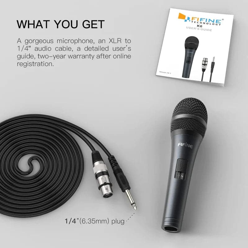 FIFINE K6 Wired HandHeld Microphone - 2