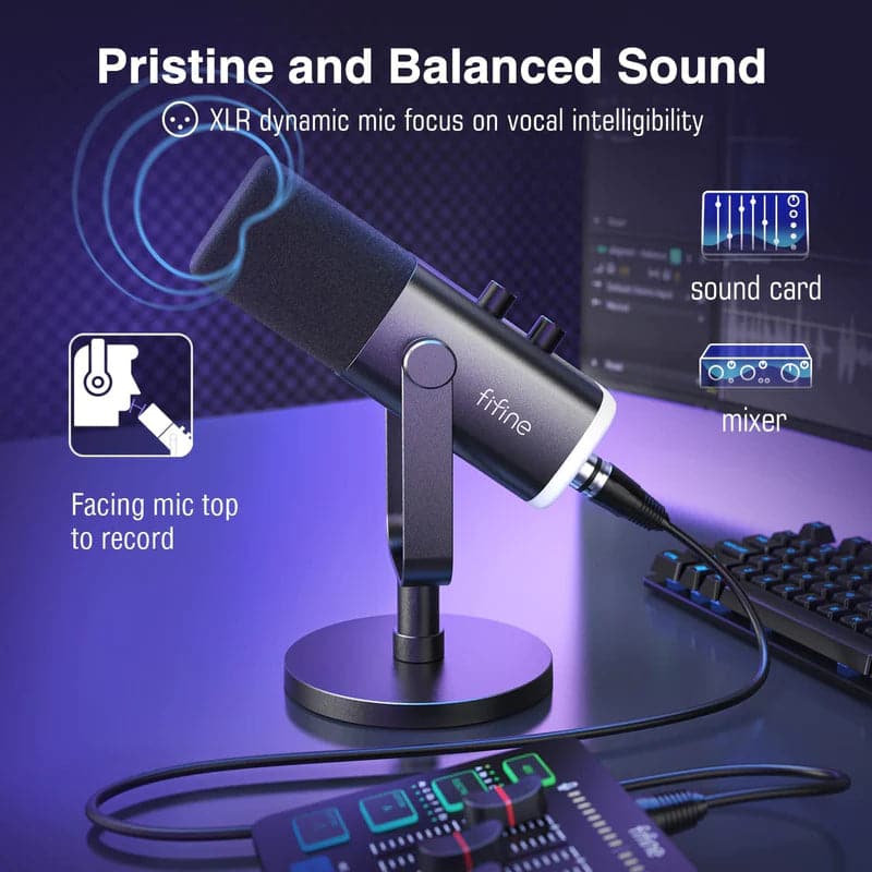 FIFINE Ampligame AM8 USB Gaming Microphone – TechCure India