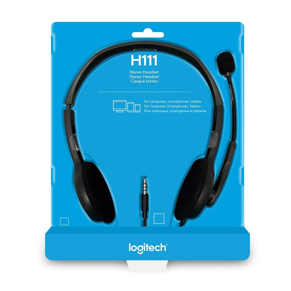 LOGITECH H111 WIRED HEADPHONES WITH MIC – TechCure India