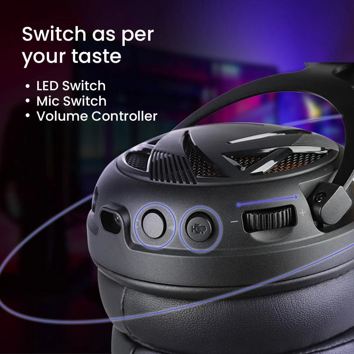 COSMIC BYTE Equinox Neutrino Wired Stereo Gaming Headphone With Mic ( Black ) ( PC/PS4/PS5/Mobile/Xbox ) - 3