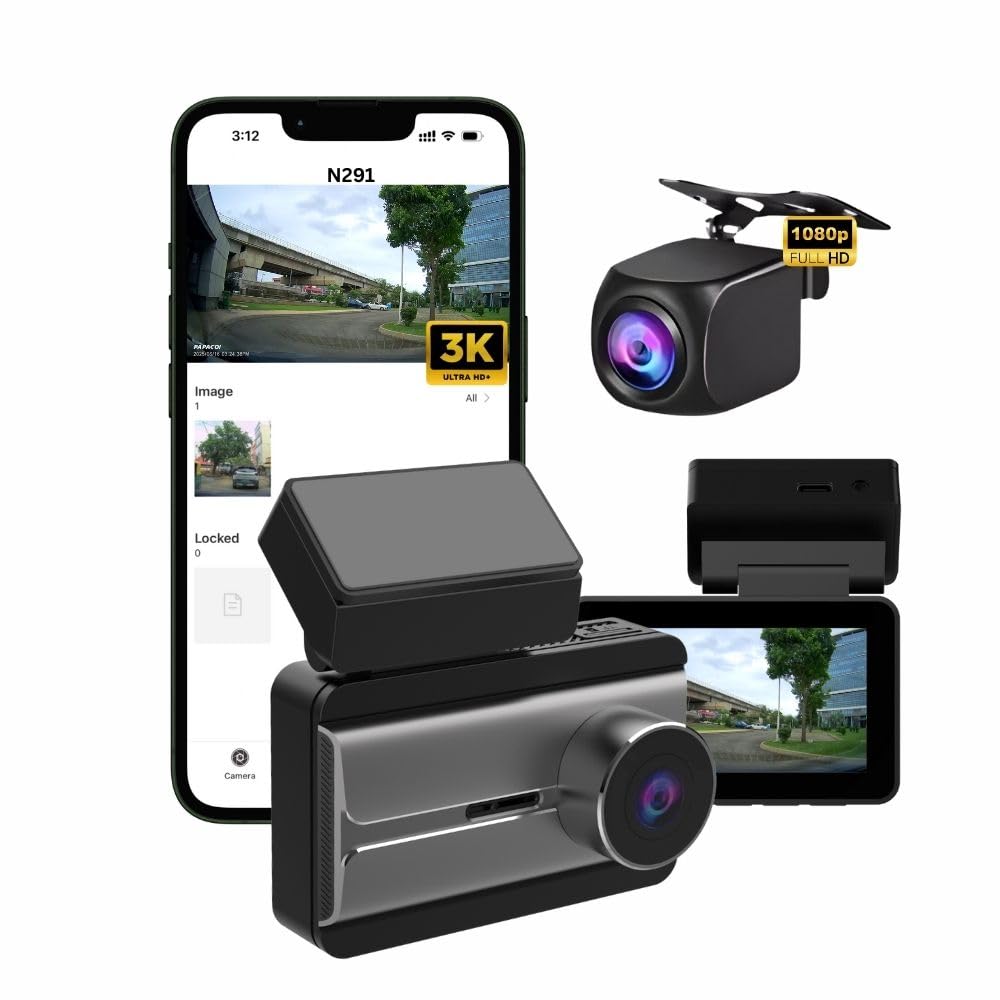 PAPAGO N291 3K Dual Channel Dashcam with Sony CMOS Sensor – TechCure India