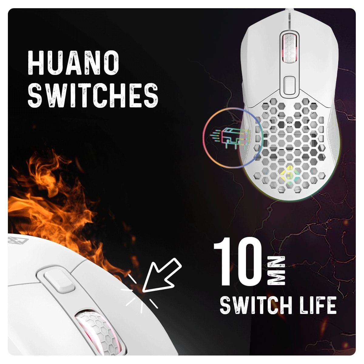 COSMIC BYTE FIRESTORM RGB (WHITE) GAMING MOUSE – TechCure India