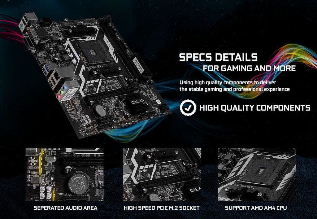 GALAX B450M DDR4 AMD Motherboard - 3