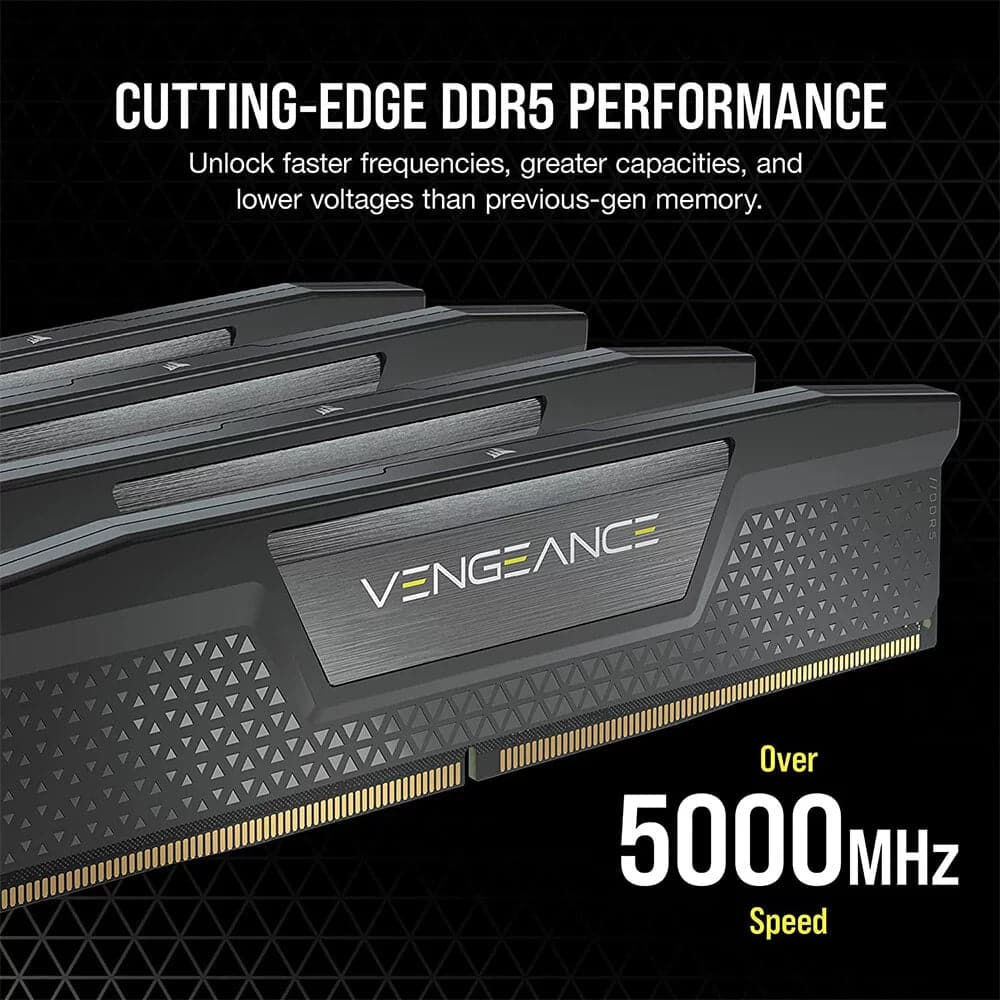 CORSAIR Vengeance 64GB ( 32GB x 2 ) 5200MHz DDR5 RAM ( Black ) ( CL40 ) - 3