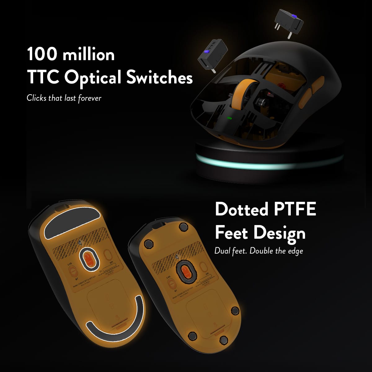 Cosmic Byte Aether Tri Mode Gaming Mouse, PixArt 3311 Sensor, Optical Switches, Replaceable Battery, Black – TechCure India