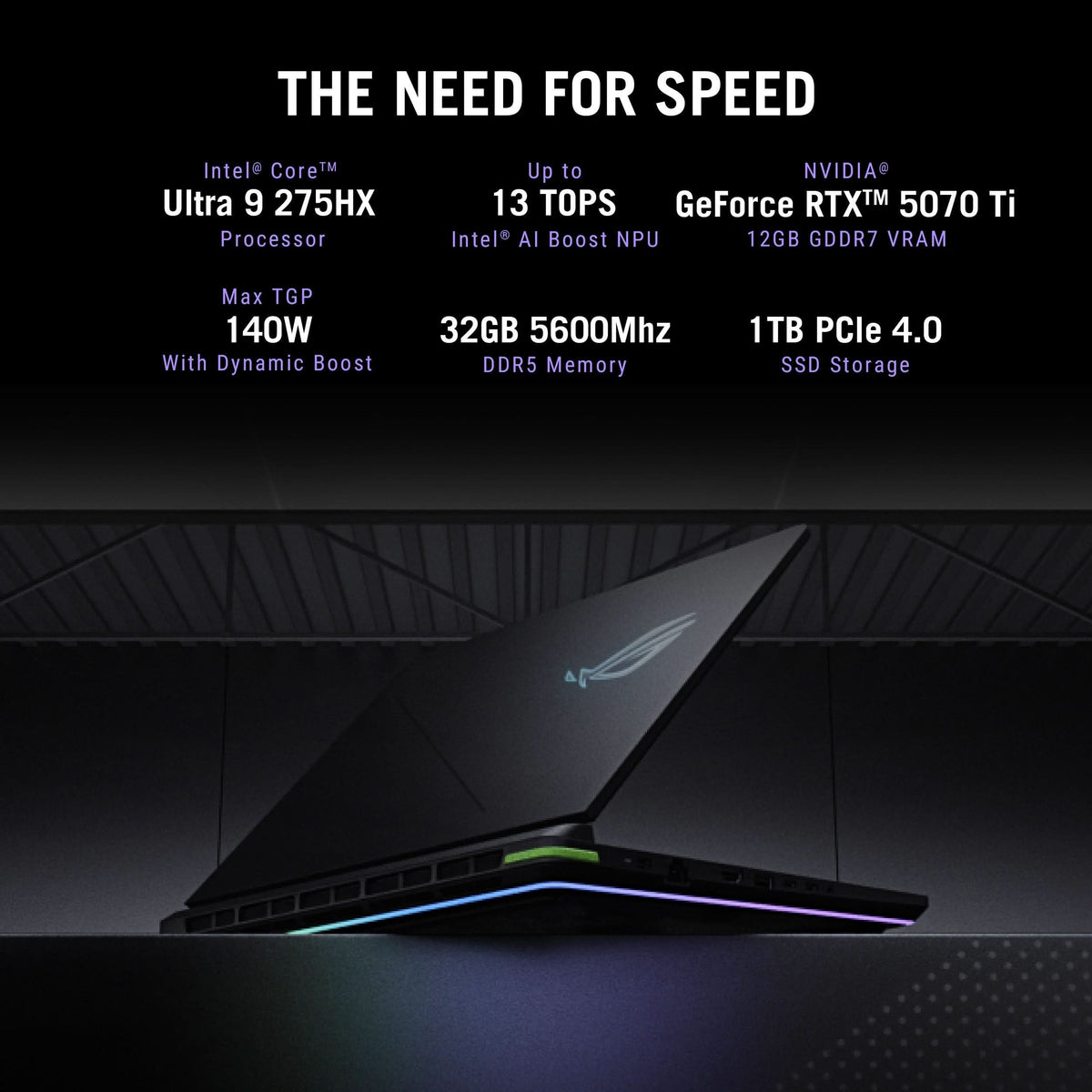 ASUS ROG STRIX G16 G615LR-S5190WS [ULTRA9-275HX/32GB/1TB SSD/WIN11 HOME+MS24/16.0"/12GB-RTX5070TI GRAPHICS/1 YEAR(S)/GREY] – TechCure India