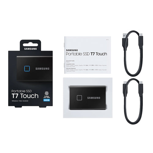 SAMSUNG T7 Touch 500GB Gen2 Portable Solid State Drive ( SSD ) (Black) - 4