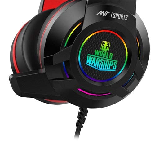 ANT ESPORTS H550W World Of Warship Edition RGB USB 7.1 Surround Sound Wired Gaming Headphones ( Black ) ( PC / Playstation / Mobile / Xbox ) - 3