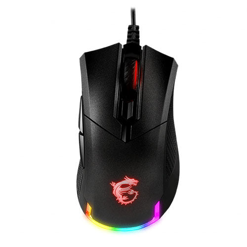 MSI Clutch GM50 Wired Ergonomic Gaming Mouse ( CLUTCH-GM50 ) ( 6400DPI / 6 Macro Button ) ( Black ) – TechCure India