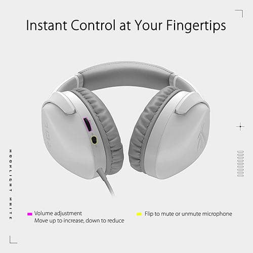 ASUS ROG Strix Go Core 3.5mm Wired Gaming Headphone ( Moonlight White ) ( PC / Playstation / Mobile / Xbox ) - 2