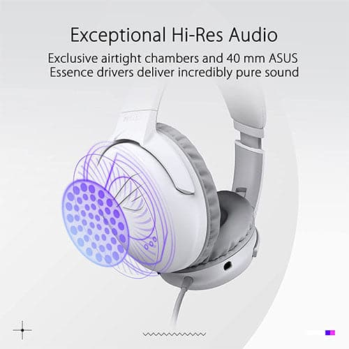 ASUS ROG Strix Go Core 3.5mm Wired Gaming Headphone ( Moonlight White ) ( PC / Playstation / Mobile / Xbox ) - 4