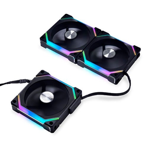 LIAN LI UNI Fan SL V2 120 ARGB With Controller Cabinet Fan (Black) (Triple Pack) - 2